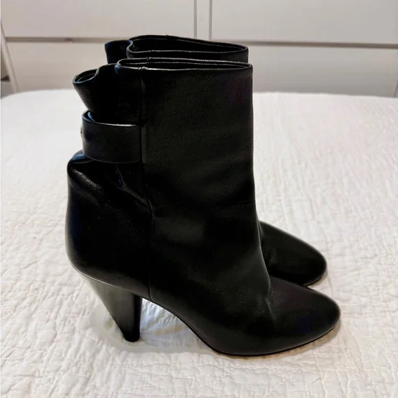 Isabel Marant Lystal Black Leather Ankle boots, size 9 - Picture 7 of 10